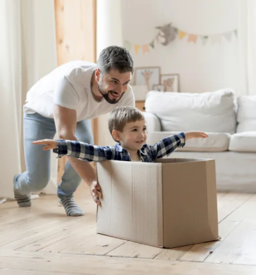 family in new apartment