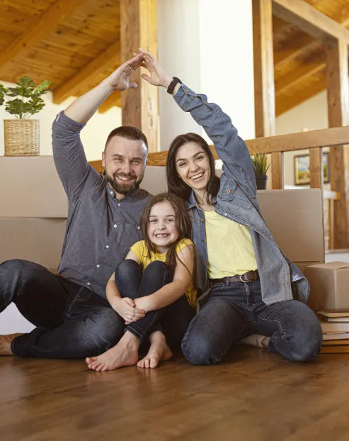 family in new apartment